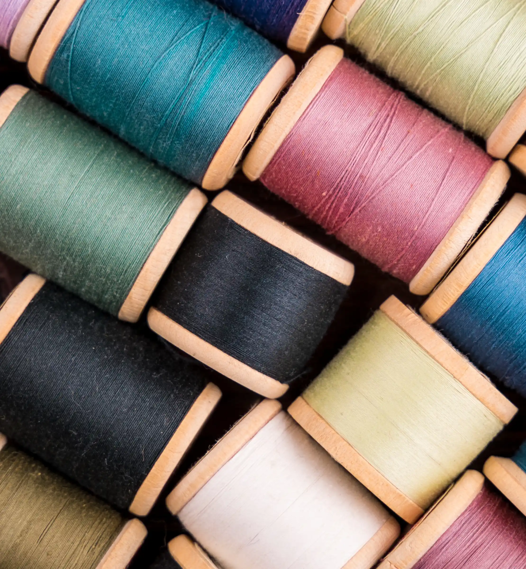 Colourful spools of thread
