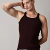 Classic gym vest for men in wine color sleeveless athletic design