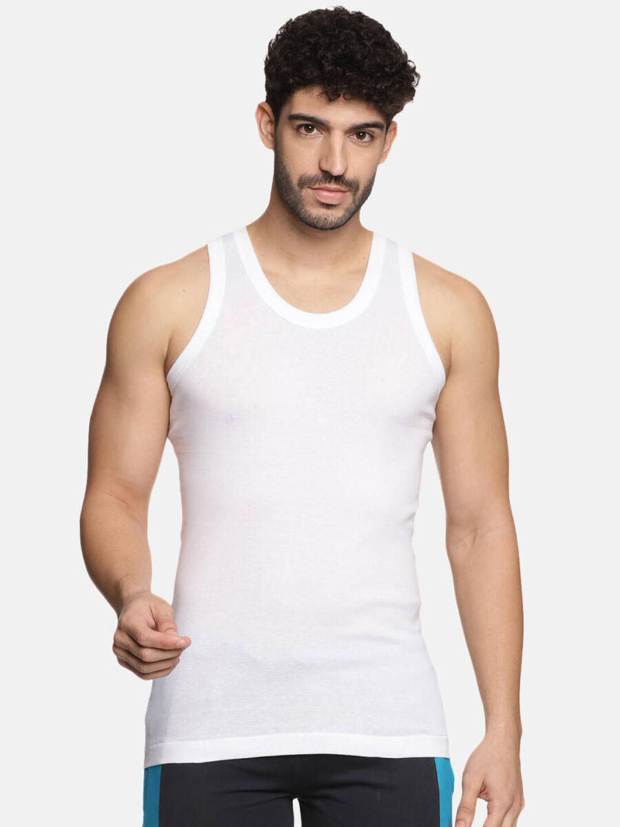 Premium Rib Vest White